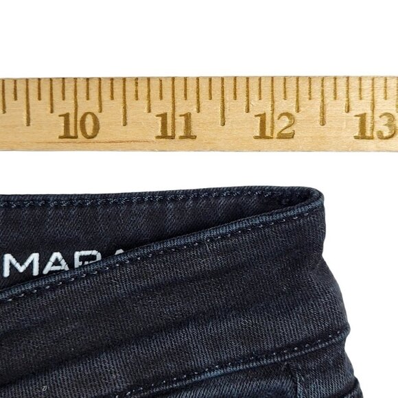 DL1961 Mara Jeans Size 24 25X27 Black Straight Ankle Frayed Hem Low Rise USA - Picture 13 of 16